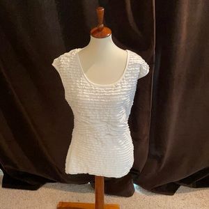 White ruffle layered top